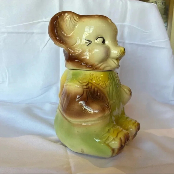 Vintage Ceramic American Bisque Bear Jar - Picture 3 of 6